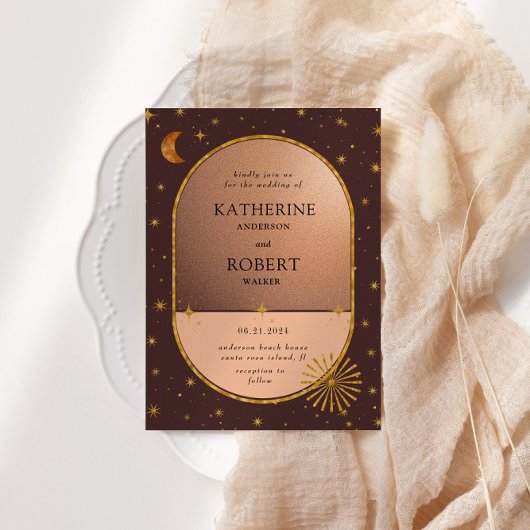 Vintage Mondstars Hochzeit Einladung