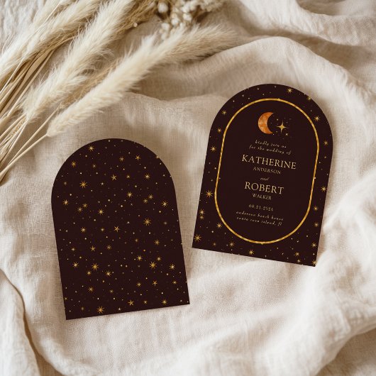 Vintage Mondstars Hochzeit Einladung