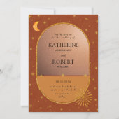 Vintage Mondstars Hochzeit Einladung (Vorderseite)