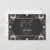 Vintage Mondstars Hochzeit RSVP Karte (Vorderseite)