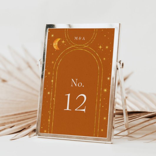 Vintage Mondstars Hochzeiten Tischnummer