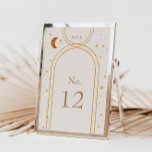 Vintage Mondstars Hochzeiten Tischnummer<br><div class="desc">Unsere Kollektion "Vintage Himmelshochzeit" zeichnet sich durch ein Farbschema aus,  das von gebrannter Orange bis Terrakotta reicht,  die tiefsitzende Sonnenuntergangsfarben imitiert und in eine herrliche Nacht verwandelt. Mit texturierten Imitaten Prägung an Rändern,  Mond und Sternen in Gold und Kupfer. Matching Artikel aus dieser Kollektion sind in unserem Shop erhältlich.</div>