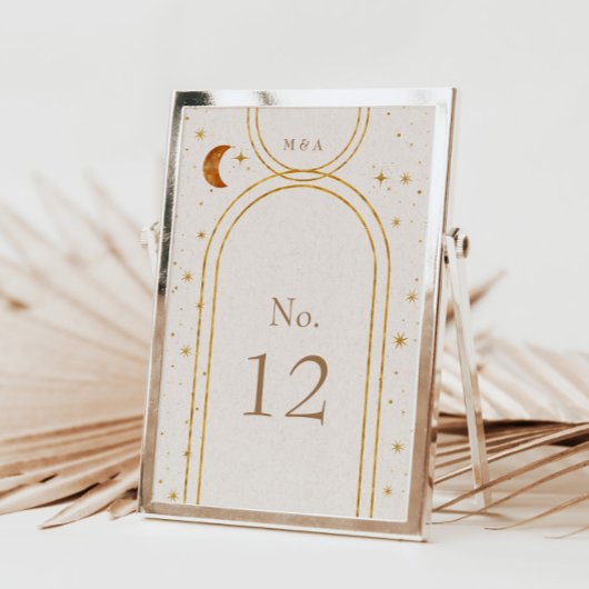 Vintage Mondstars Hochzeiten Tischnummer