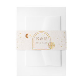 Vintage Mondstars Hochzeitsband Einladungsbanderole