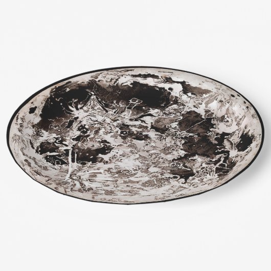 Vintage Mondtäuschung Pappteller (Schrägansicht)