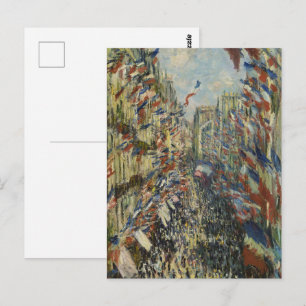 Vintage-Monet-Französische-Flagge-Paris-Strassenku Postkarte