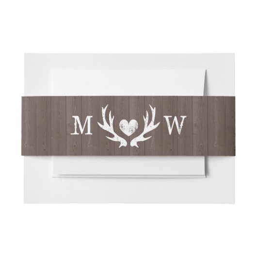 Vintage Mono-Holzkörnchen Einladungsbanderole (Vorderseite Beispiel)