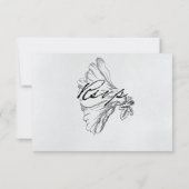 Vintage monochrome Botanische Hochzeit RSVP Karte (Rückseite)