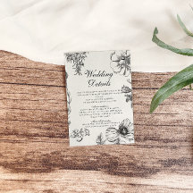 Vintage monochrome botanische Hochzeitdetails