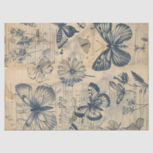 Vintage monochrome Farbschmetterlinge Rose Seidenpapier