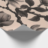 Vintage monochrome Magnolia-Geschenkwrap Geschenkpapier (Ecke)