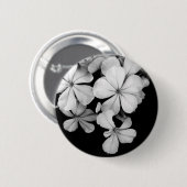 Vintage Monochrome Plumbago-Kunstwerk Button (Vorne & Hinten)