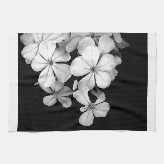 Vintage Monochrome Plumbago-Kunstwerk Handtuch (Horizontal)