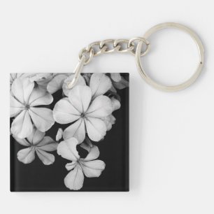Vintage Monochrome Plumbago-Kunstwerk Schlüsselanhänger