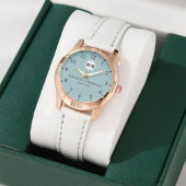 Vintage monogram couples wedding  gift blue armbanduhr