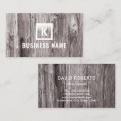 Vintage Monogram Driftwood Business Cards Visitenkarte (Vorne/Hinten)