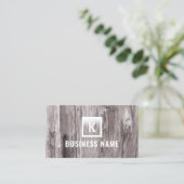 Vintage Monogram Driftwood Business Cards Visitenkarte (Stehend Vorderseite)