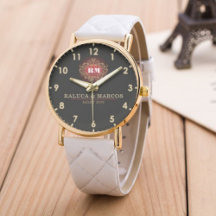 Vintage monogram floral initials couple names