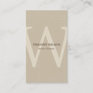 Vintage Monogram Geschäftskarten - Khaki Visitenkarte