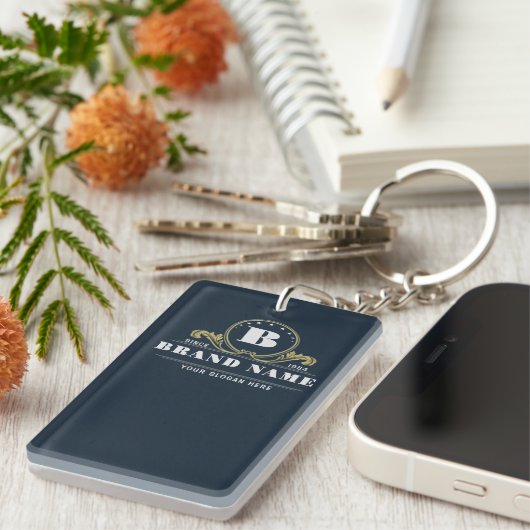 Vintage Monogram hotel motel bar restaurant logo Schlüsselanhänger (Vorderseite rechts)