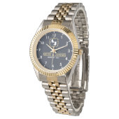 Vintage monogram name initials bride and groom armbanduhr (Schrägansicht)