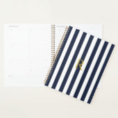 Vintage Monogram Navy Blue & White Streifen Streif Planer (Anzeige)
