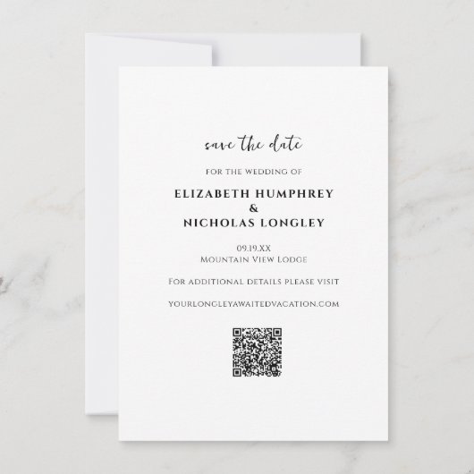 Vintage Monogram | Photo Save the Date (Rückseite)