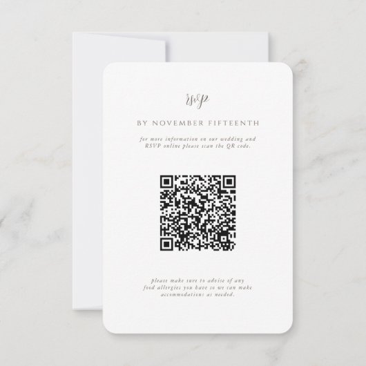 Vintage Monogram | QR Code Wedding RSVP (Rückseite)