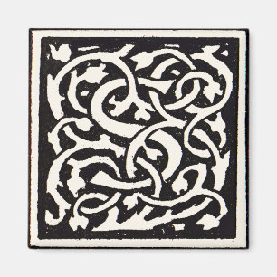 Vintage Monogram S Art Nouveau Buchstabe Magnet