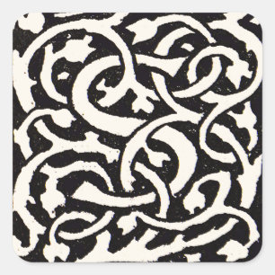 Vintage Monogram S Art Nouveau Buchstabe Quadratischer Aufkleber