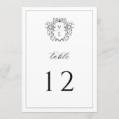Vintage Monogram Wappen Black Wedding Tischnummer (Rückseite)