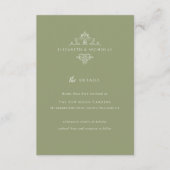 Vintage Monogram | Wedding Guest Details Begleitkarte (Vorderseite)