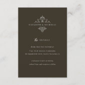 Vintage Monogramm | Angaben zum Hochzeitgast Begleitkarte (Vorderseite)