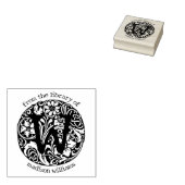 Vintage Monogramm-Blume aus der Bibliothek Gummistempel (Stempel)