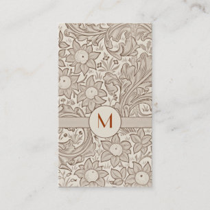 vintage Monogramm Blumen Visitenkarten Visitenkarte