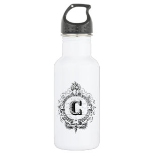 Vintage-Monogramm Buchstabe C Edelstahlflasche