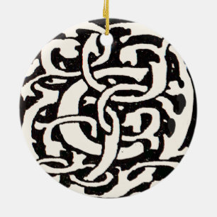 Vintage Monogramm C Art Nouveau Buchstabe Keramikornament