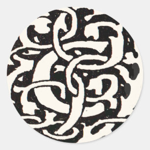 Vintage Monogramm C Art Nouveau Buchstabe Runder Aufkleber
