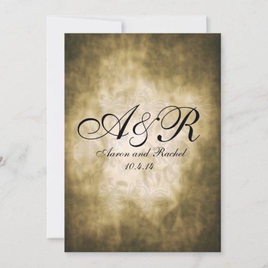 vintage Monogramm Einladung (Vorderseite)