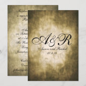 vintage Monogramm Einladung (Vorne/Hinten)
