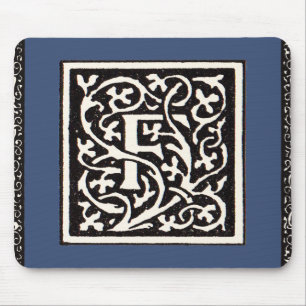 Vintage Monogramm F Art Nouveau Buchstabe Mousepad
