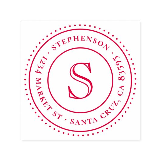 Vintage Monogramm Familienname Rücksendeadresse Permastempel (Design)