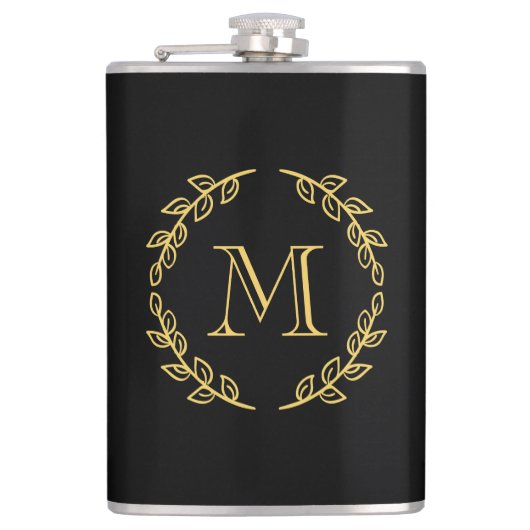 Vintage Monogramm Flachmann (Vorderseite)