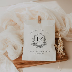 Vintage Monogramm   Floral Boho Wedding Geschenktütchen