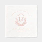 Vintage Monogramm | Floral Boho Wedding Servietten Mit Folie (Vorderseite)