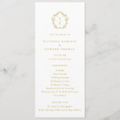 Vintage Monogramm Goldener Wappen Hochzeitsprogram Programm (Vorderseite)