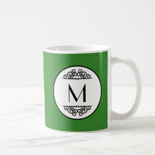 Vintage Monogramm Grün - Tasse
