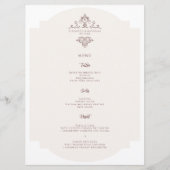 Vintage Monogramm | Hochzeitsmenü Menükarte (Vorderseite)