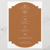 Vintage Monogramm | Hochzeitsmenü Menükarte (Vorderseite)