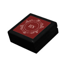 Vintage Monogramm Holzschnitzel-Geschenkboxen